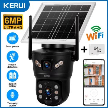 KJB Solarna Wi-Fi IP kamera 6 MP z dvojnim objektivom, 64 GB