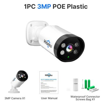 KJB PoE IP kamera 3 MP z objektivom 3,6 mm in dvosmernim zvokom