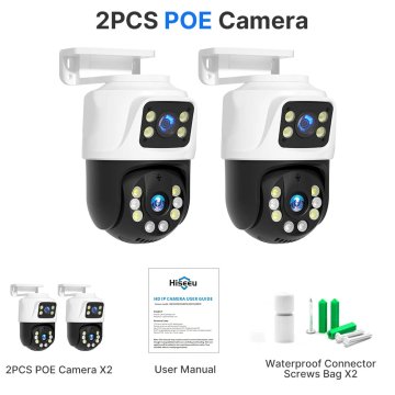 KJB PoE IP varnostna kamera PTZ z dvojnim objektivom 3 MP + 3 MP
