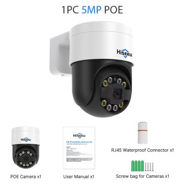 KJB PoE IP kamera PTZ 5 MP z barvnim nočnim vidom
