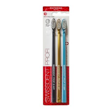 Swissdent Zobna ščetka za beljenje Soft 2 + 1 BREZPLAČNO (sivo-modra, bencinska, zlata)