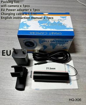 KJB Mini Wi-Fi IP kamera 2 MP z dvosmernim zvokom, 6 mm, EU