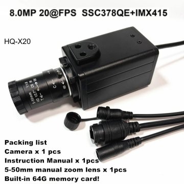 KJB Notranja IP kamera 8 MP s PoE, objektivom 5-50 mm in kartico 64 GB