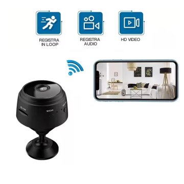 KJB Mini Wi-Fi kamera A9 z infrardečim nočnim vidom, črna