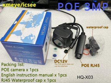 KJB Mini Waterproof Outdoor IP Camera 3MP 4K POE Security Camera with Night Vision Zunanja mini IP kamera PoE, 3 MP, objektiv 3,6 mm, IP66