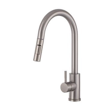 slomart Taru slim inox kuhinjska armatura s potegljivim izlivom