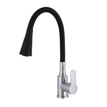 slomart Flex 3000 črna/krom armatura z elastičnim izlivom