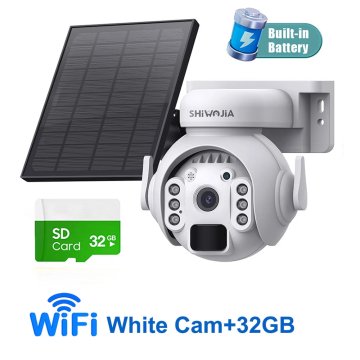 KJB Solarna vrtljiva IP kamera Wi-Fi, bela, 32 GB