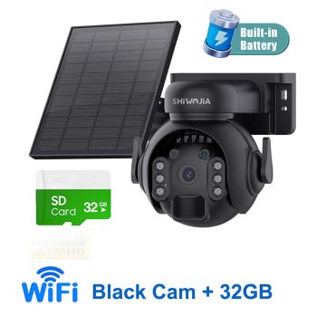 KJB Solarna vrtljiva IP kamera Wi-Fi, črna, 32 GB