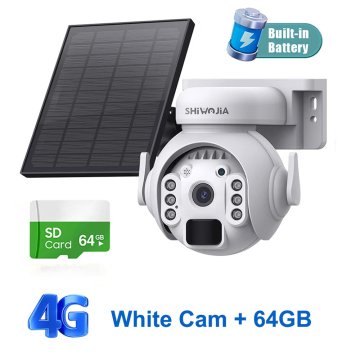KJB Solarna vrtljiva IP kamera 4G, bela, 64 GB