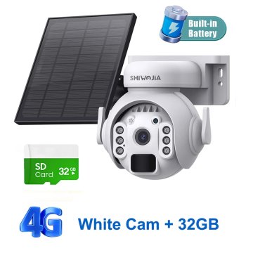 KJB Solarna vrtljiva IP kamera 4G, bela, 32 GB