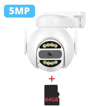 KJB Zunanja WiFi PTZ kamera z dvosmernim zvokom, 5 MP, vključena kartica 64 GB, EU priklop
