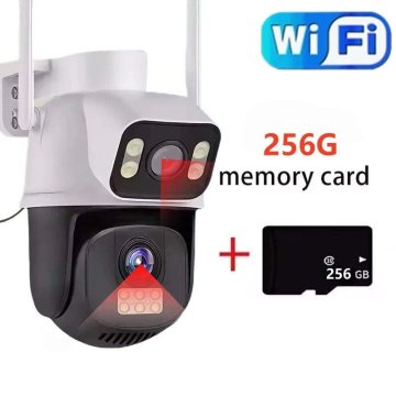 KJB Zunanja PTZ kamera z dvema objektivoma, 8 MP, WiFi, vključena kartica 256 GB, EU priklop