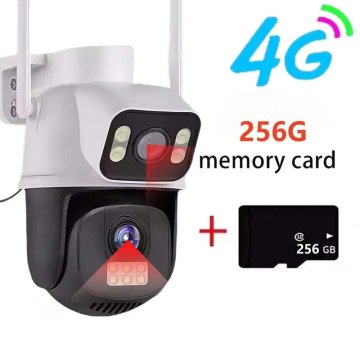 KJB Zunanja PTZ kamera z dvema objektivoma, 8 MP, 4G, vključena kartica 256 GB, EU priklop