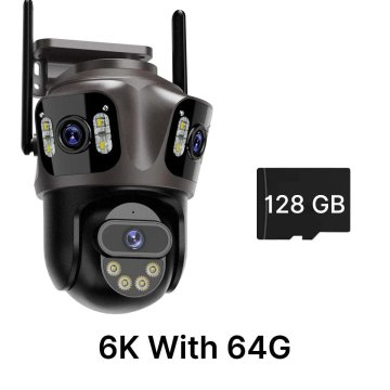 KJB WiFi PTZ kamera z nočnim prikazom, izvedba z oznako 6K, s kartico 128 GB, EU priklop