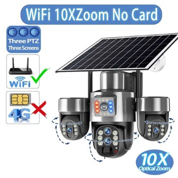 KJB Solarna zunanja PTZ kamera, WiFi, 10-kratna povečava, brez vključene kartice