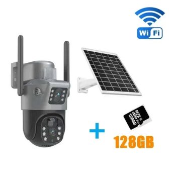 KJB Solarna PTZ kamera z dvema objektivoma, 8 MP, WiFi, s kartico 128 GB