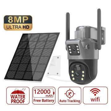KJB Solarna kamera z dvema objektivoma, WiFi, 8 MP, brez potrjeno vključene kartice
