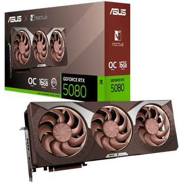 ASUS GeForce RTX 5080 16GB GDDR7 Noctua OC Edition (RTX5080-O16G-NOCTUA) grafična kartica, PCIe 5.0, 2xHDMI 2.1b, 3xDisplayPort 2.1b