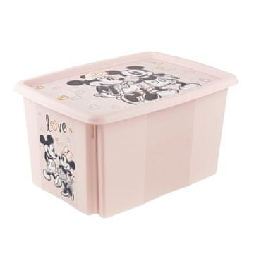 keeeper Karolina Minnie Mouse škatla za shranjevanje s pokrovom, 45l, roza
