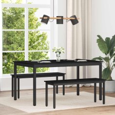 Vidaxl Jedilne mize 150 x 90 x 75 cm Inženirski les Črni hrast