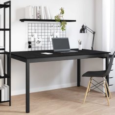 Vidaxl Jedilne mize 150 x 90 x 75 cm Inženirski les Črni hrast