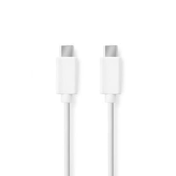Nedis Polnilni kabel USB-C na USB-C 1.00 m, USB 2.0, 480 Mbps, 60 W, bel