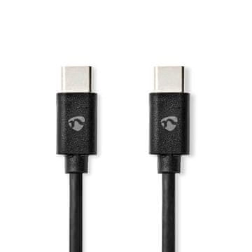 Nedis Polnilni kabel USB-C na USB-C 3.00 m, USB 2.0, 480 Mbps, 60 W, črne barve