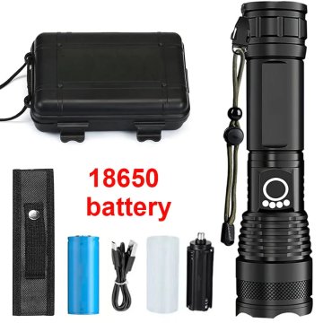 KJB Polnilna LED svetilka A10 z nastavljivim snopom, USB-C, baterija 18650, s škatlo