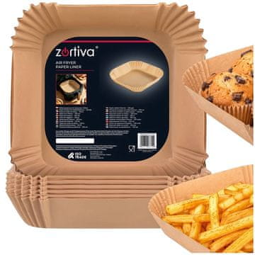 Northix Kvadratne papirnate podloge za cvrtnik 23 x 23 cm, komplet 100 kosov, do 230 °C