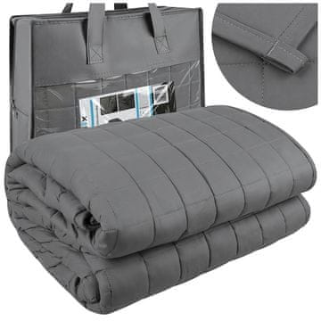 Northix Obtežena odeja 6 kg 200 x 150 cm z žepki iz perlic, siva, bombažna prevleka