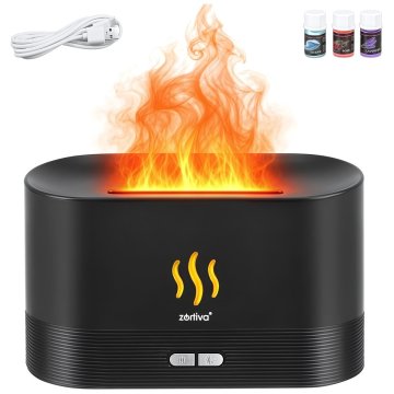 Northix Aroma difuzorski vlažilec zraka 180 ml z RGB LED učinkom plamena, USB-C