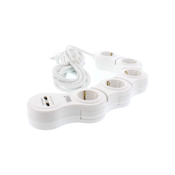 Well Razdelilec 220V 1/5 3m USB, stikalo, nastavljiv, 3x1.5mm