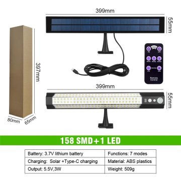 KJB Solarna senzorska luč s 158 LED in ločenim panelom