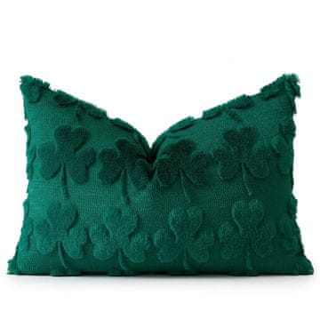 Okrasna žametna prevleka za blazino 30x50 cm, zelena, luksuzen dizajn z imitacijo volne in tufting 3D vzorcem, mehka dekorativna prevleka za kavč ali posteljo, pralna, eleganten dodatek za dom