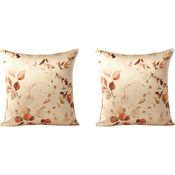 Okrasne prevleke za blazine 50x50 cm, set 2 kosa, cvetlični motiv oranžne rože, visokokakovosten poliester s keper vezavo, skrita ojačana zadrga, za dnevno sobo, spalnico in pisarno, trpežen tisk