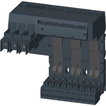 Siemens Siemens 3RA6812-8AC modularna priključna osnova 3-polna 100A, napajalni blok za kompaktne zaganjalnike, hitra vzmetna montaža, vgradna naprava iz polietilena za profesionalne elektroenergetske sisteme