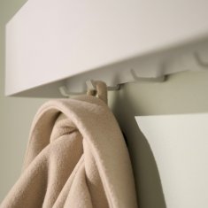 Stenski obešalnik za oblačila 80 cm, minimalističen kovinski obešalnik iz aluminija, mat bela barva, trpežen in odporen na praske, za predprostor, spalnico ali garderobo, vključuje pripomoček za