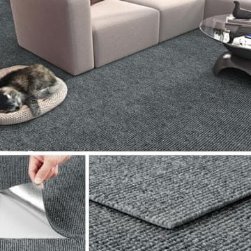 Samolepilne preprožne ploščice 16 kosov sive 30x30 cm, protizdrsne talne obloge za dom in pisarno, enostavna DIY namestitev, pralne modularne preproge, debelina 5 mm, za dnevno sobo in spalnico