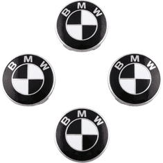 Pokrovčki za platišča BMW 68 mm komplet 4 kosi, črni, izdelani iz trpežne ABS plastike in aluminijeve zlitine, visoka kakovost, natančno prileganje, eleganten dizajn za platišča vašega vozila