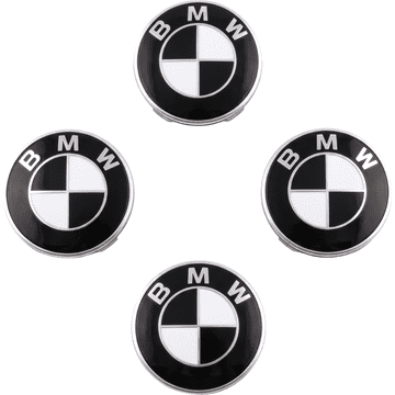 Pokrovčki za platišča BMW 68 mm komplet 4 kosi, črni, izdelani iz trpežne ABS plastike in aluminijeve zlitine, visoka kakovost, natančno prileganje, eleganten dizajn za platišča vašega vozila