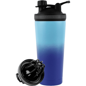Izoliran shaker iz nerjavečega jekla 750 ml, modre barve, vakuumsko izoliran bidon za fitnes, brez BPA, odporen na udrtine, neprepustno tesnjenje, primeren za avtomobilska držala, tiho mešanje