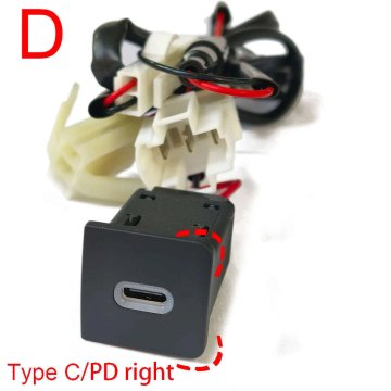 KJB Vgradni USB polnilnik za vozilo, 12 V, en PD, priključek desno