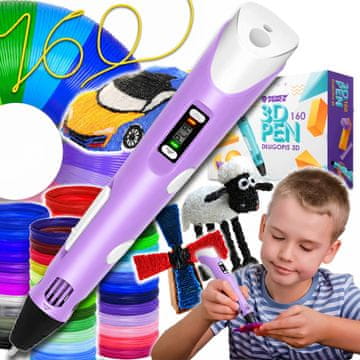 Dexxer 3D pisalo 5V tiskalnik kit 160m PLA filamentov USB vijoličen