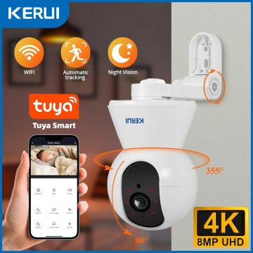 KJB Notranja kamera Wi-Fi z dvosmernim zvokom, 5 MP, kartica 32 GB, EU napajalnik