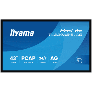 iiyama T4329AS-B1AG, INTERACTIVE FLAT panel, 108 cm (42.5"), LED, 3840 x 2160 WI-FI, 24/7