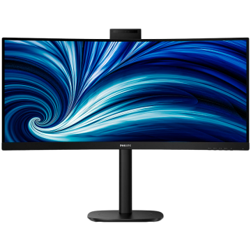 Philips 34B2U3600CH ukrivljen poslovni monitor - 86.4cm (34"), UWQHD (3440 x 1440), VA, 1500R, 120Hz, 4ms, Adaptive Sync, HDR10, 5.0MP spletna kamera, 2x HDMI, 1x DP, 1x USB-C (DP Alt mode, PD 90W),