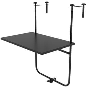 Homestar Balkonska miza 62x60x85,5 cm črna nastavljiva