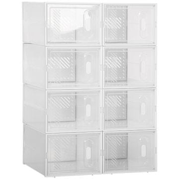 Homestar Modularni Regal za Čevlje 8 Predalov Plastični Organizator 25x35x19 cm Prozoren
