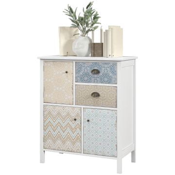 Homestar Predalnik 2 predala 3 predelki 68x34x80 cm bela